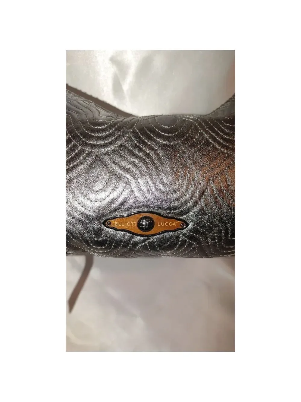 Elliott Lucca Metallic Silver Hobo Bag